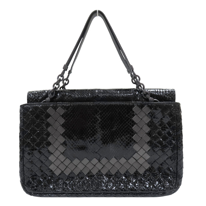黑色 漆皮皮革 手提包【BOTTEGA VENETA BV 寶緹嘉】-1