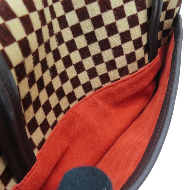 棕色 格紋馬毛 Sauvage Lion 手提包 M92131【LOUIS VUITTON 路易威登】 M92131-6