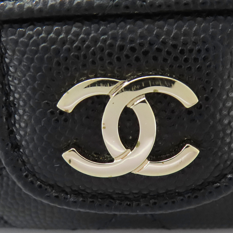 黑色 荔枝紋牛皮 肩背包 金扣【CHANEL 香奈兒】-5
