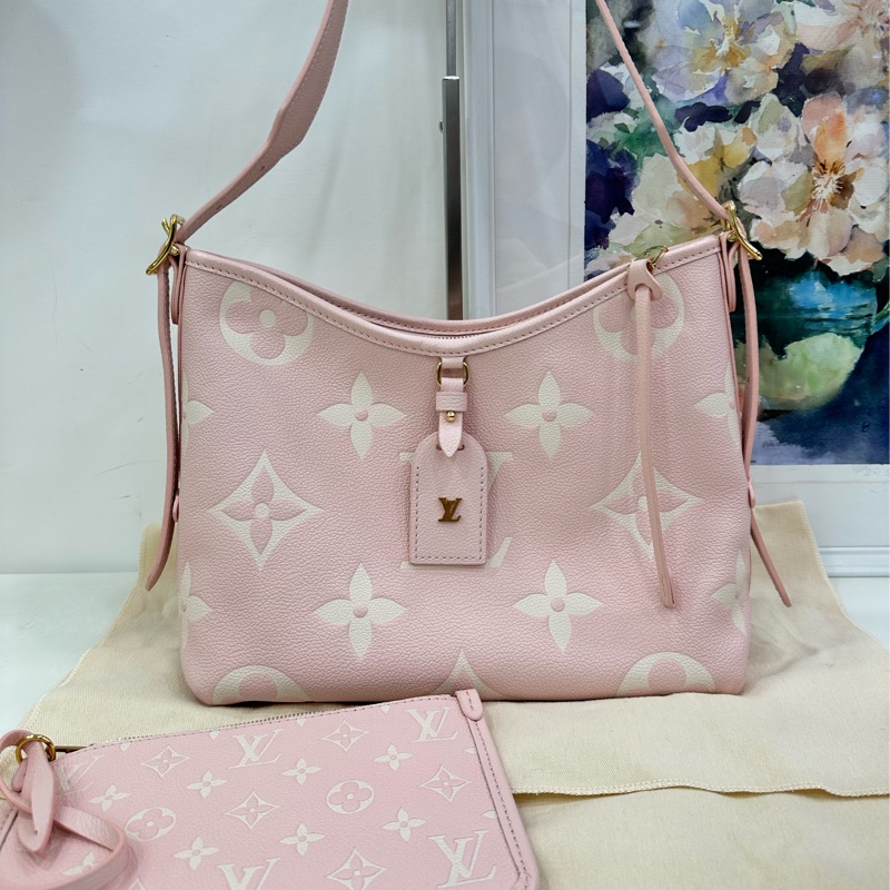 LV全皮carryall，櫻花粉紅小號 25年新色-1