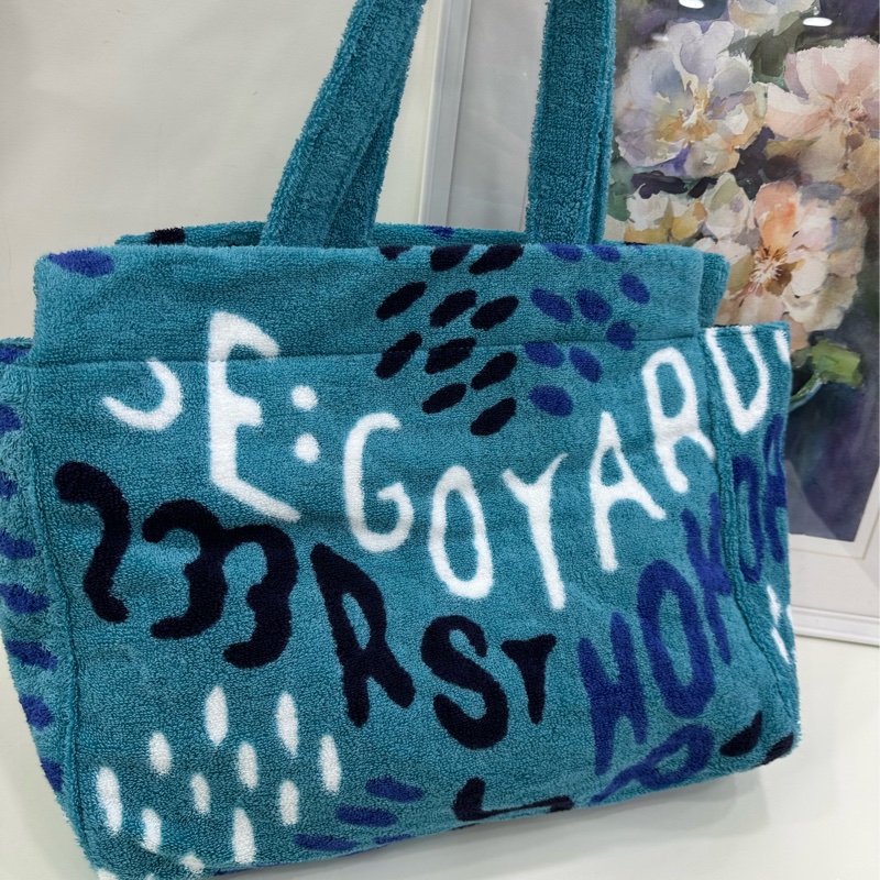 Goyard限量藍色毛巾沙灘包 有購證-2