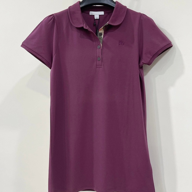 Burberry 圓領POLO戰馬格紋扣上衣-0
