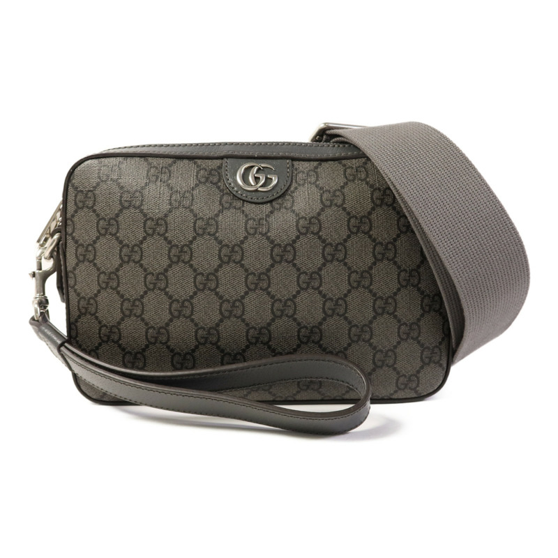 GUCCI 塗層帆布Ophidia銀扣肩背袋-0