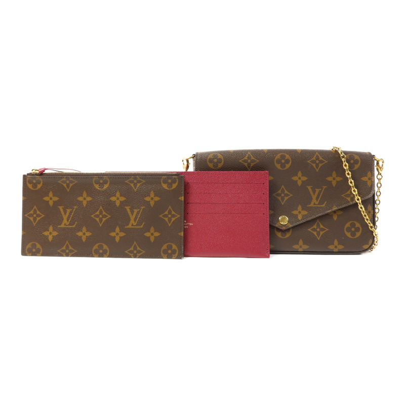 LOUIS VUITTON Monogram Pochette Felicie金扣鏈帶肩背袋-1