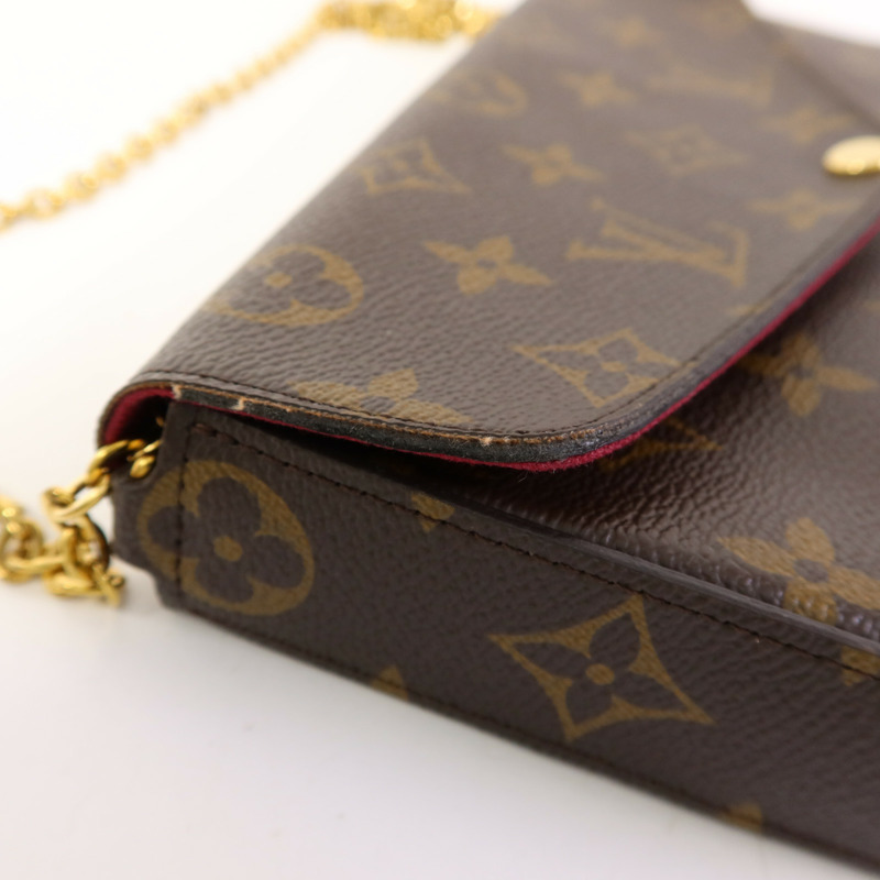 LOUIS VUITTON Monogram Pochette Felicie金扣鏈帶肩背袋-19