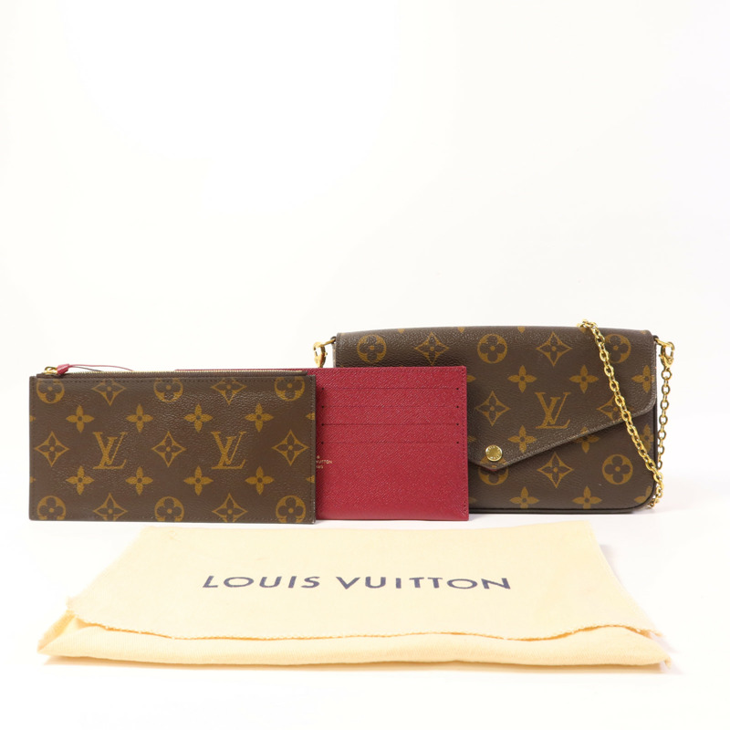LOUIS VUITTON Monogram Pochette Felicie金扣鏈帶肩背袋-21