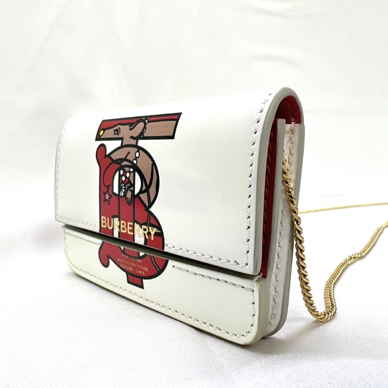 BURBERRY 鏈帶翻蓋皮革卡包-2