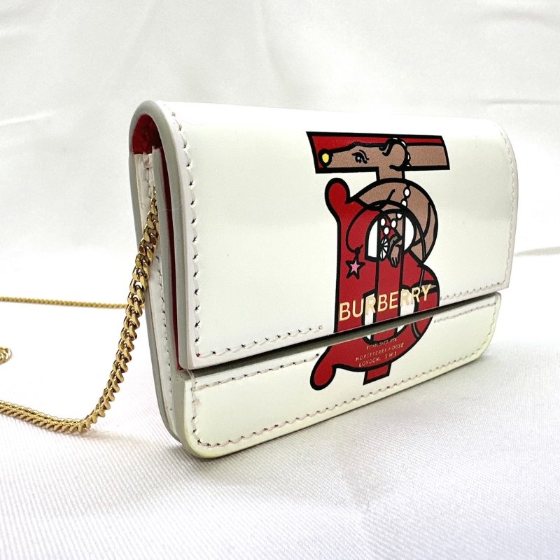 BURBERRY 鏈帶翻蓋皮革卡包-3