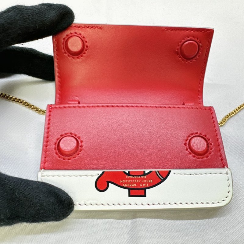 BURBERRY 鏈帶翻蓋皮革卡包-4