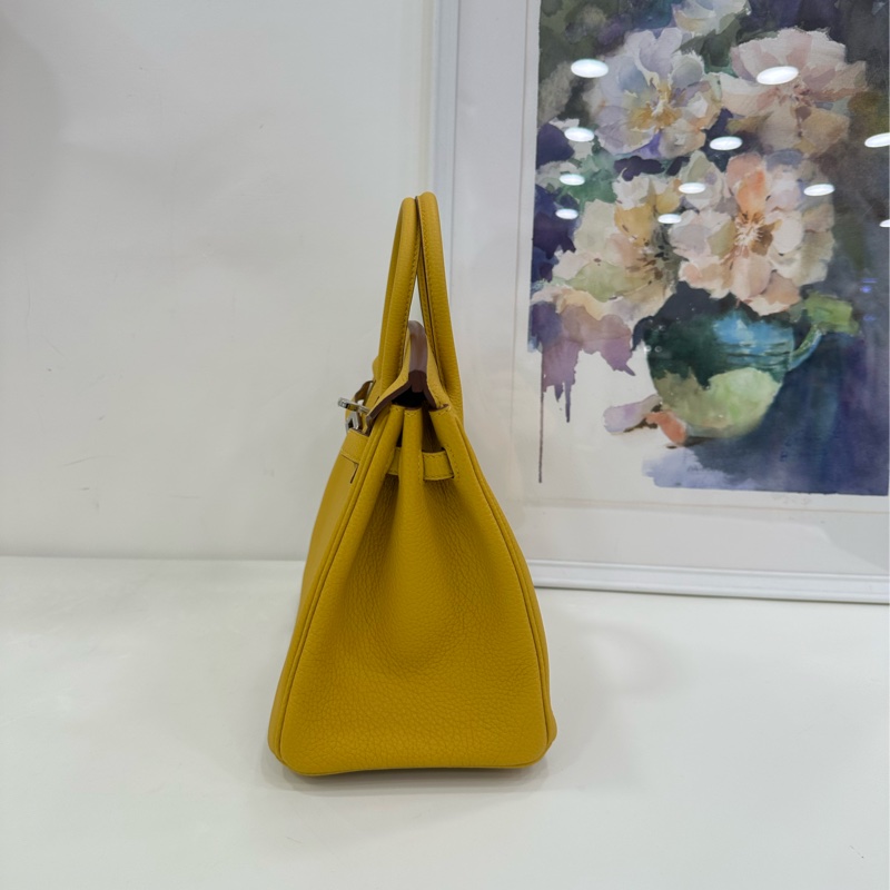 愛馬仕birkin25 9D Ambre琥珀黃銀扣 W刻 全新有購證-4