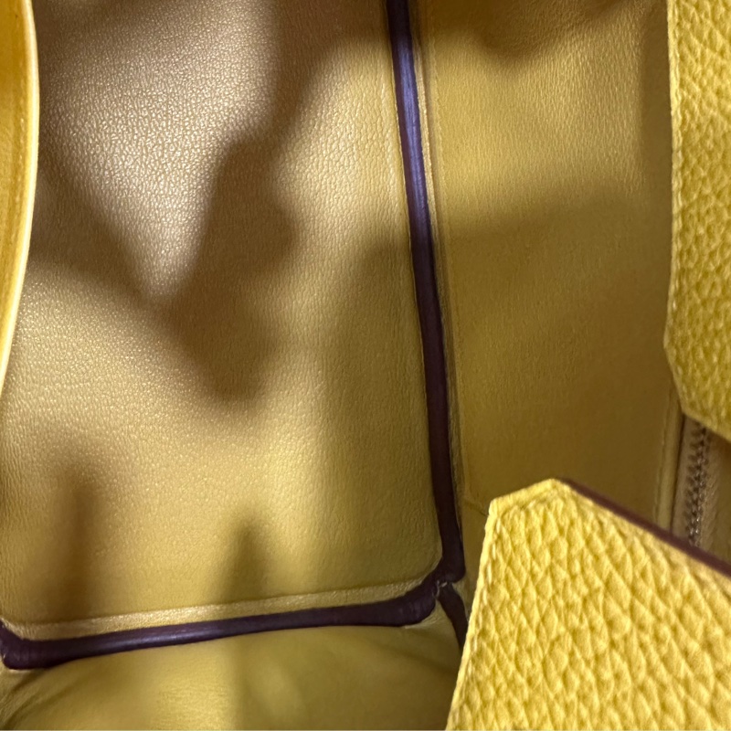 愛馬仕birkin25 9D Ambre琥珀黃銀扣 W刻 全新有購證-9