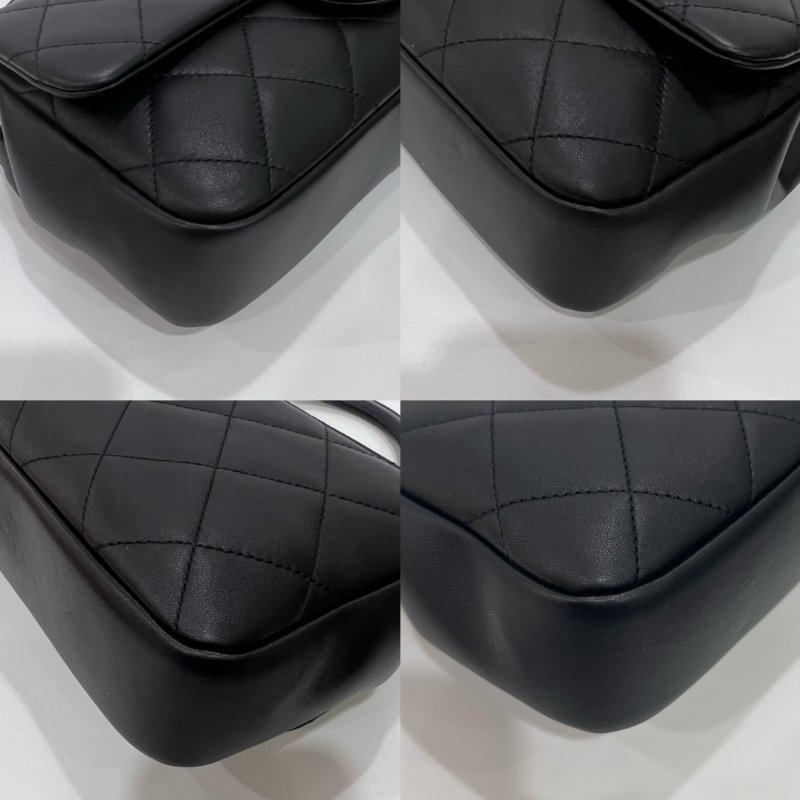 CHANEL HANDLE 黑羊皮季節款圓環28開-11