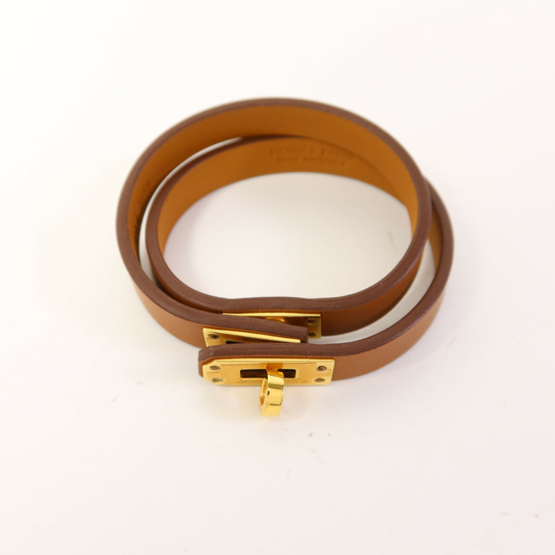 HERMES Swift皮革Mini Kelly Double Tour金扣手帶Gold-4