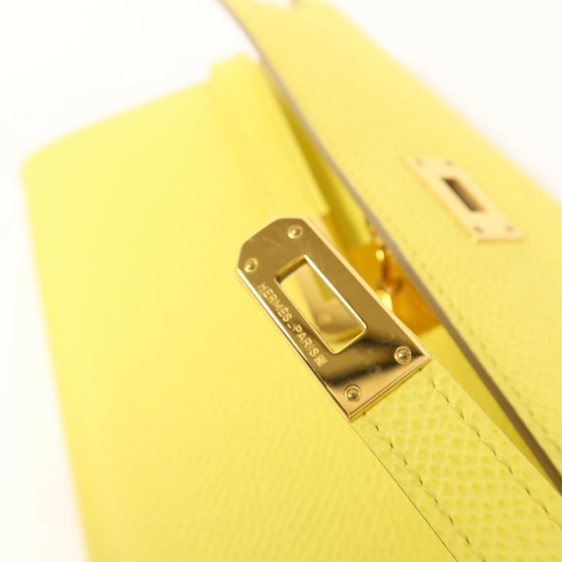 HERMES Epsom皮革Kelly Wallet金扣長錢包Soufre-8