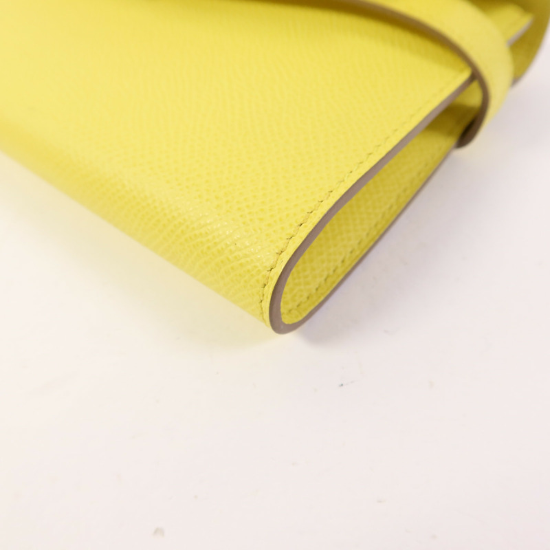 HERMES Epsom皮革Kelly Wallet金扣長錢包Soufre-10