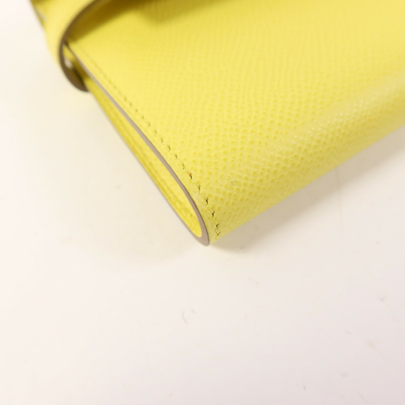 HERMES Epsom皮革Kelly Wallet金扣長錢包Soufre-11