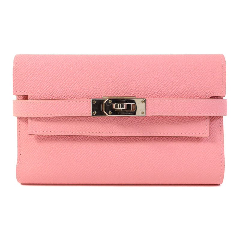 HERMES Epsom皮革Kelly Wallet銀扣錢包-0