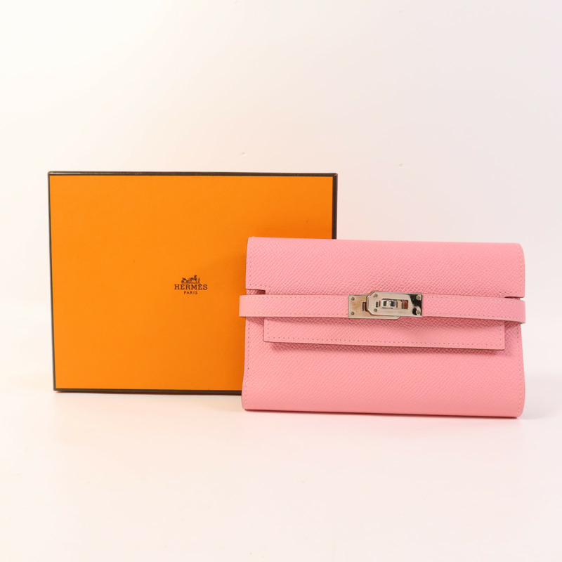 HERMES Epsom皮革Kelly Wallet銀扣錢包-14