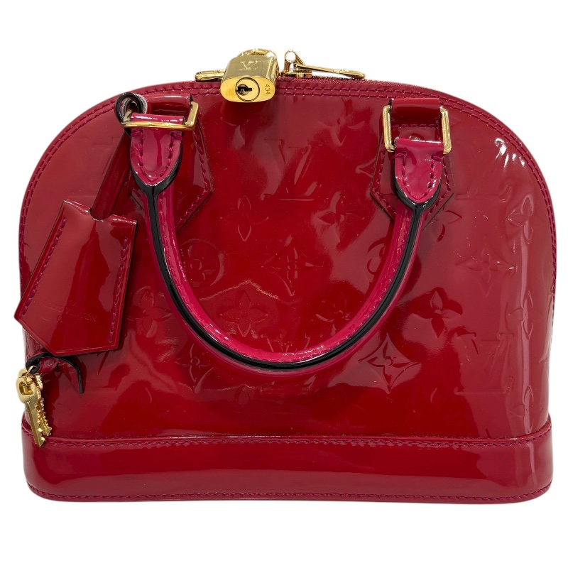 LOUIS VUITTON 路易威登 M91771 ALMA BB 漆皮老花 桃紅色 金釦-0