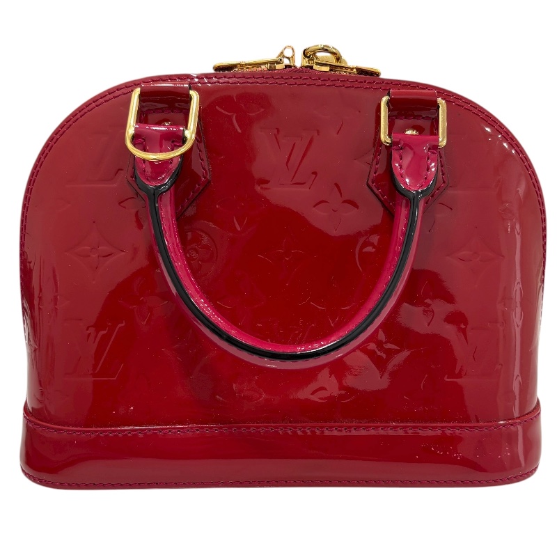 LOUIS VUITTON 路易威登 M91771 ALMA BB 漆皮老花 桃紅色 金釦-1