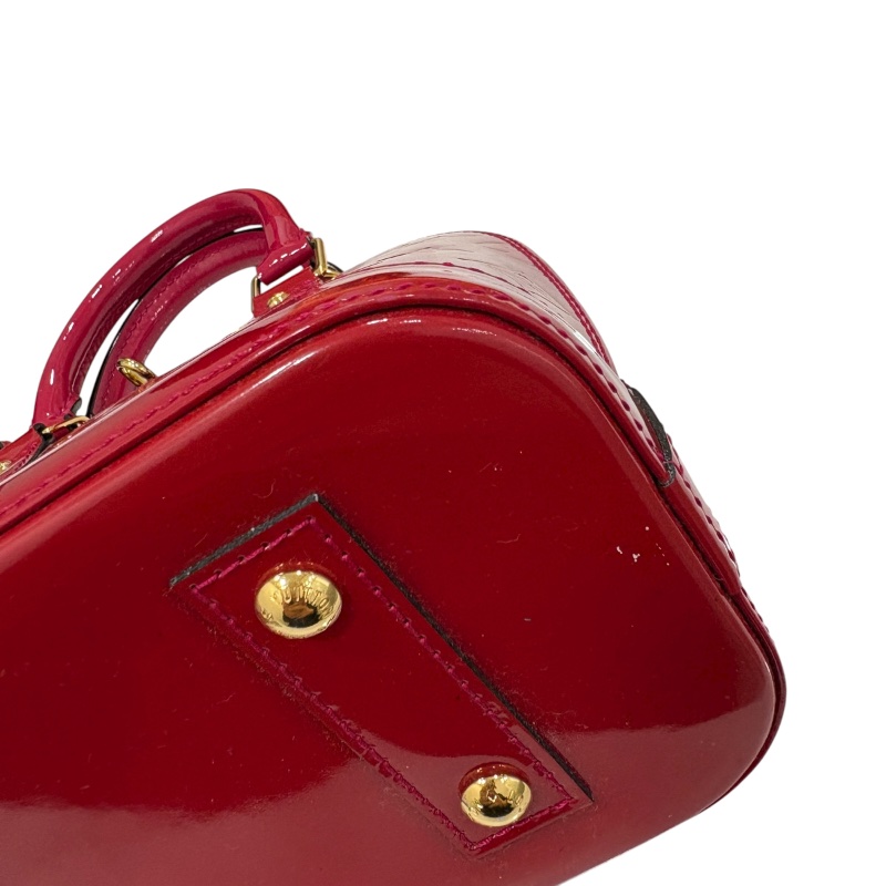 LOUIS VUITTON 路易威登 M91771 ALMA BB 漆皮老花 桃紅色 金釦-6