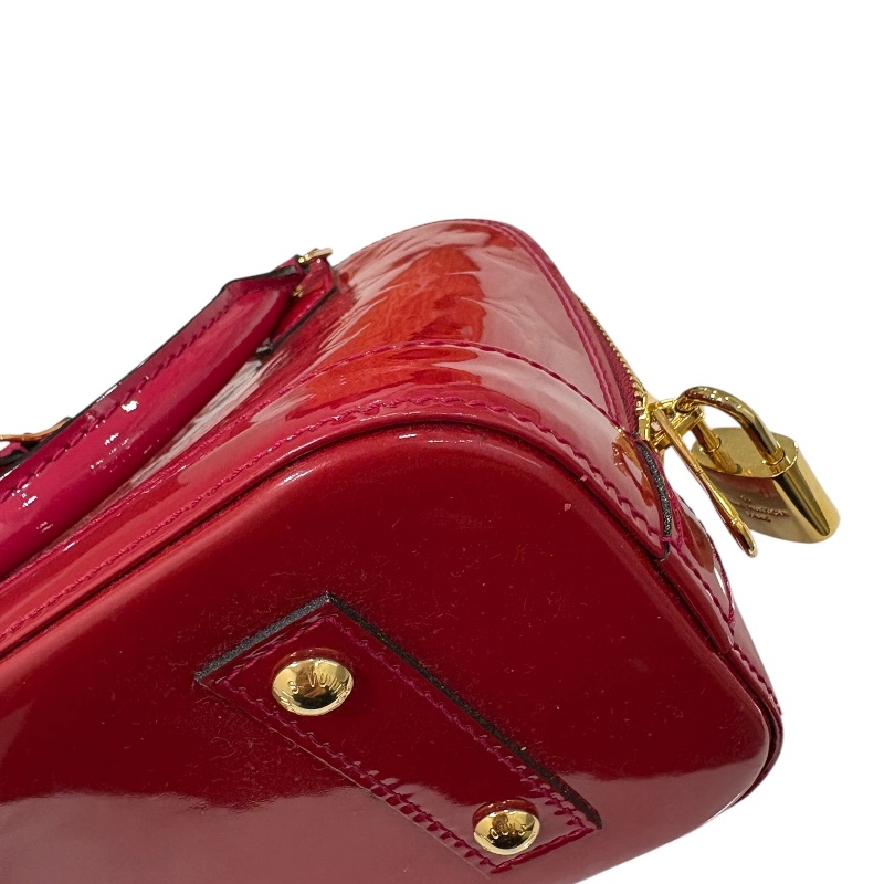 LOUIS VUITTON 路易威登 M91771 ALMA BB 漆皮老花 桃紅色 金釦-8