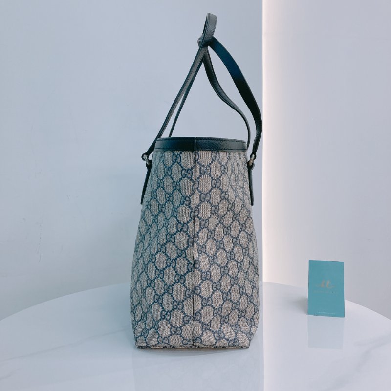 TW4466 Gucci 古馳 經典老花紋 托特包 軍藍色 間條紋 Ophidia Medium Tote Bag Dark Blue/Red x PHW-3