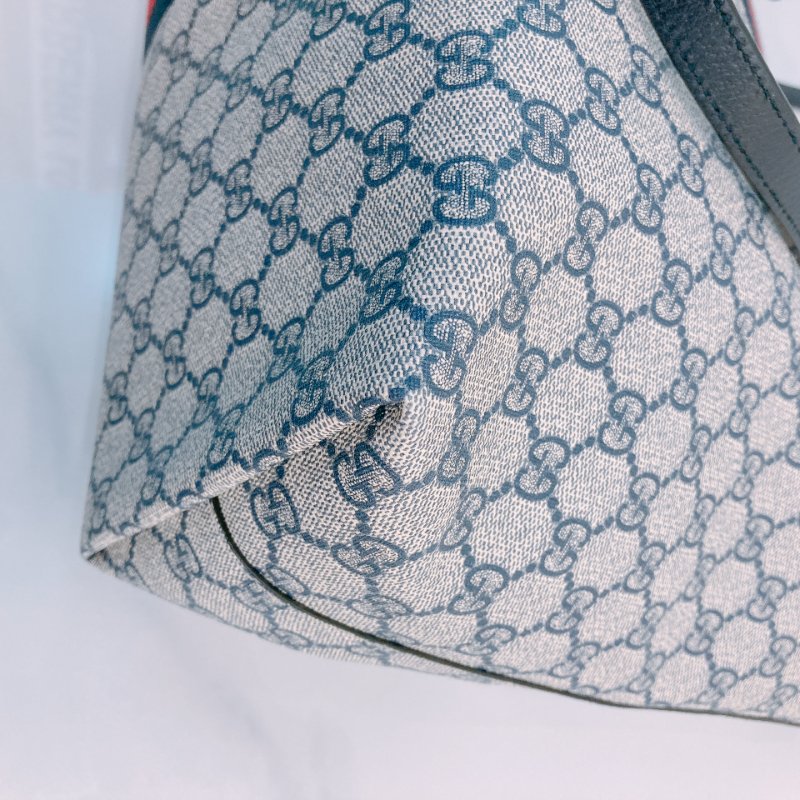TW4466 Gucci 古馳 經典老花紋 托特包 軍藍色 間條紋 Ophidia Medium Tote Bag Dark Blue/Red x PHW-8