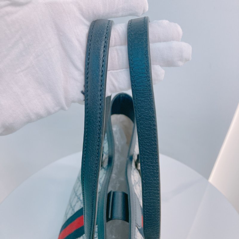 TW4466 Gucci 古馳 經典老花紋 托特包 軍藍色 間條紋 Ophidia Medium Tote Bag Dark Blue/Red x PHW-13