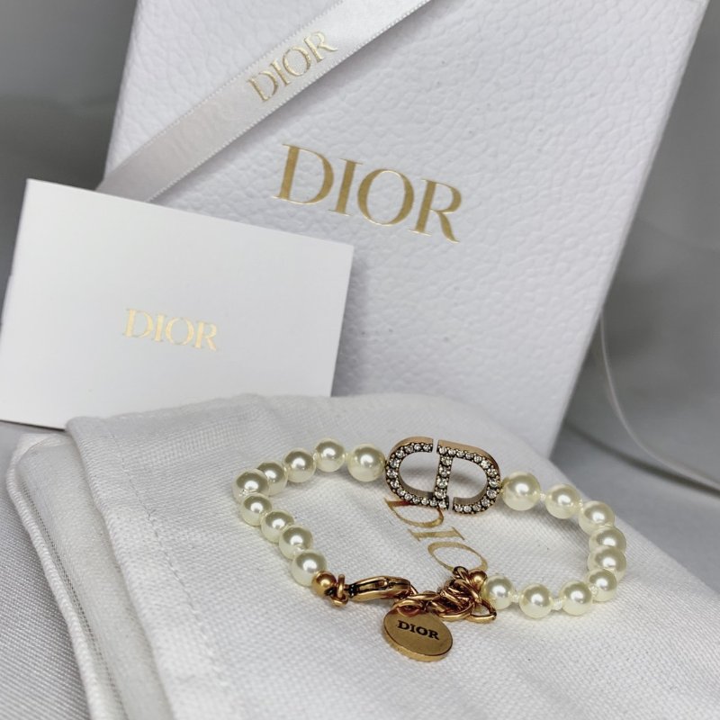 DIOR MONTAIGNE 30樹脂珍珠水鑽手鏈-0