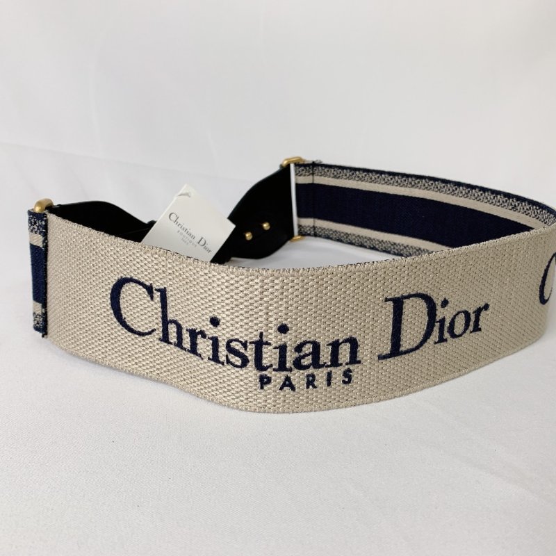 DIOR 藍色刺繡背帶-2