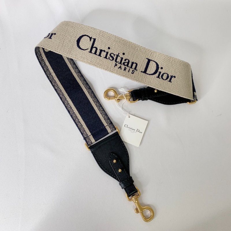 DIOR 藍色刺繡背帶-3