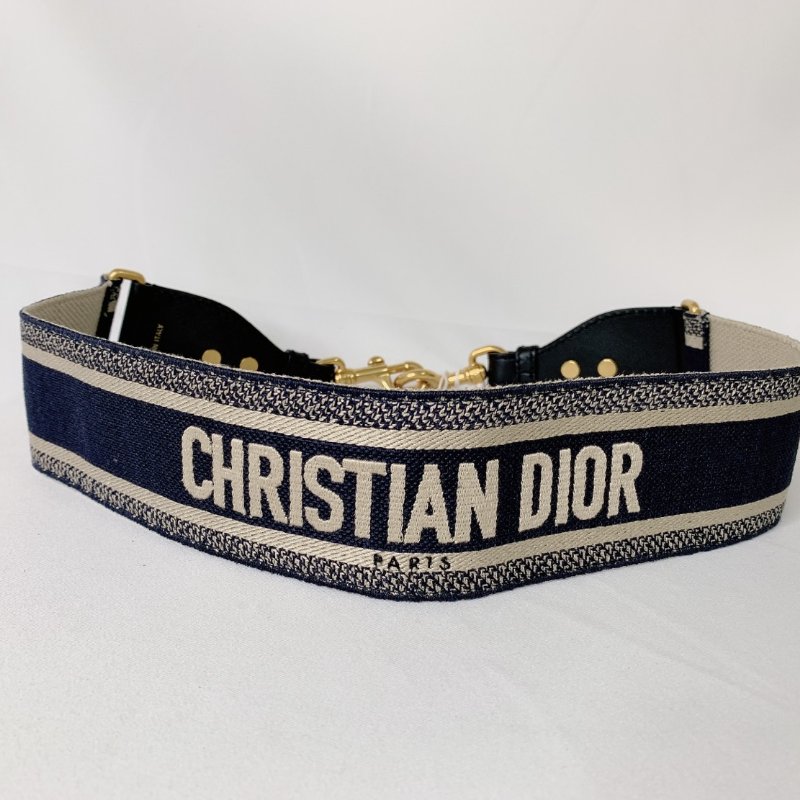 DIOR 藍色刺繡背帶-4