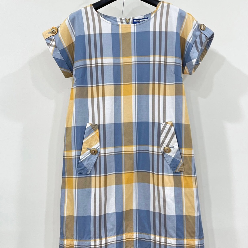 Burberry 藍標 金扣格紋口袋洋裝-1