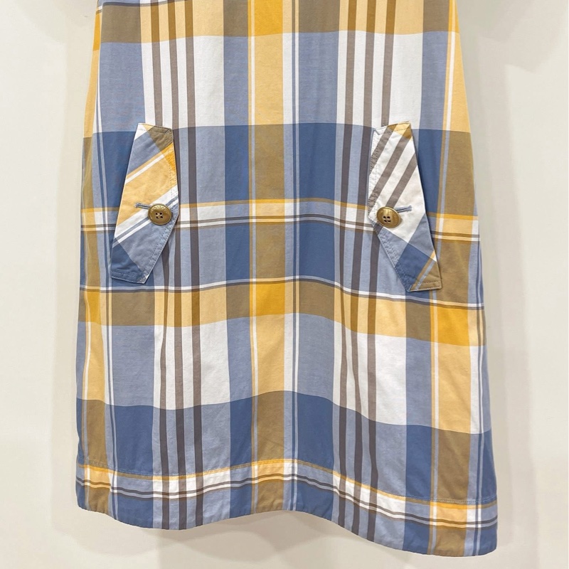 Burberry 藍標 金扣格紋口袋洋裝-6