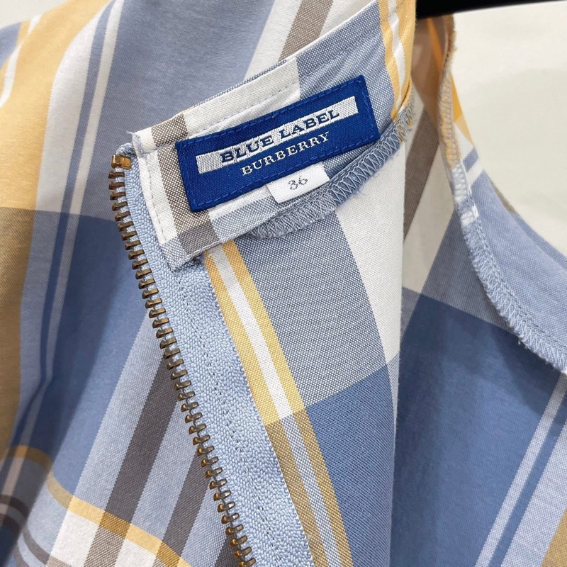 Burberry 藍標 金扣格紋口袋洋裝-8