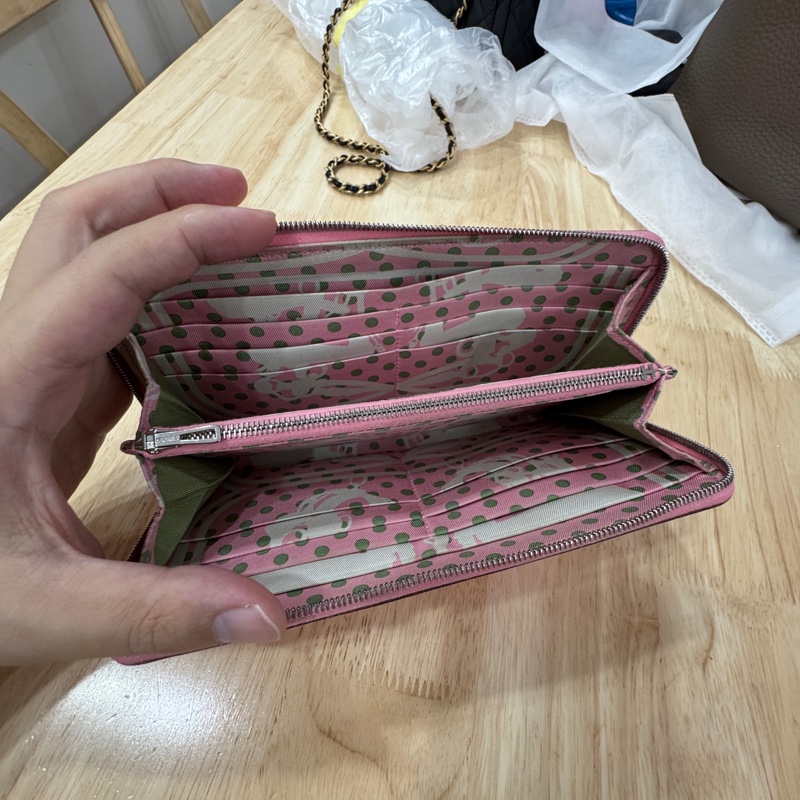 HERMES爱马仕 Silk'In Evercolor小牛皮 钱包 女款 樱花粉-5