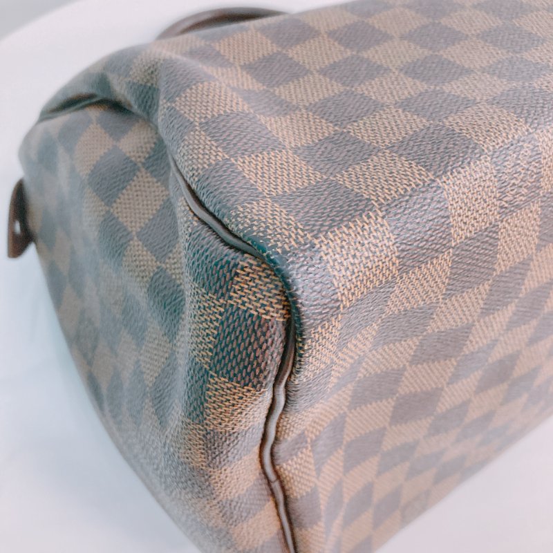 MS0326 路易威登 棕棋盤 帆布 手提 枕頭包 Louis Vuitton Speedy 30 Handbag Damier Canvas x GHW-5