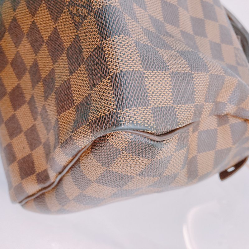 MS0326 路易威登 棕棋盤 帆布 手提 枕頭包 Louis Vuitton Speedy 30 Handbag Damier Canvas x GHW-7