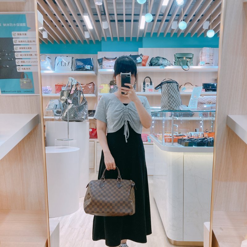 MS0326 路易威登 棕棋盤 帆布 手提 枕頭包 Louis Vuitton Speedy 30 Handbag Damier Canvas x GHW-18