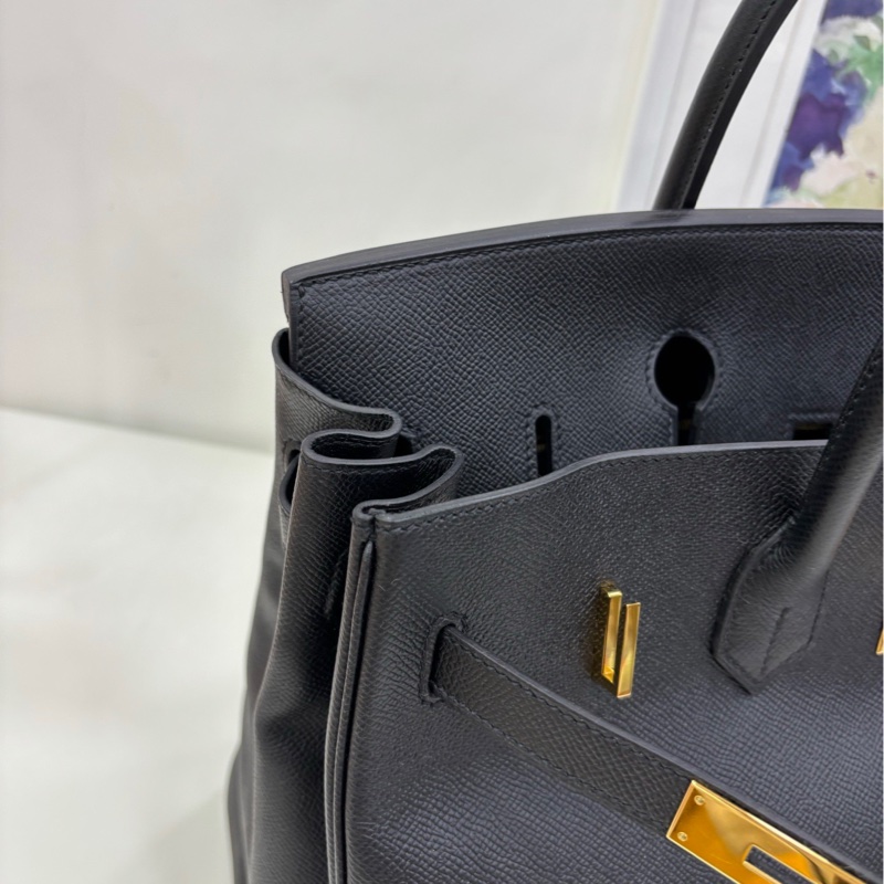 Hermes 愛馬仕birkin35黑金鉑金包,epsom皮,A刻 原始成色,包身硬挺無變形無明顯瑕疵-7