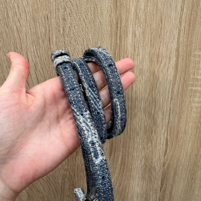 Balenciaga 牛仔藍丹寧霧銀釦Hourglass 小號手提斜背沙漏包-14