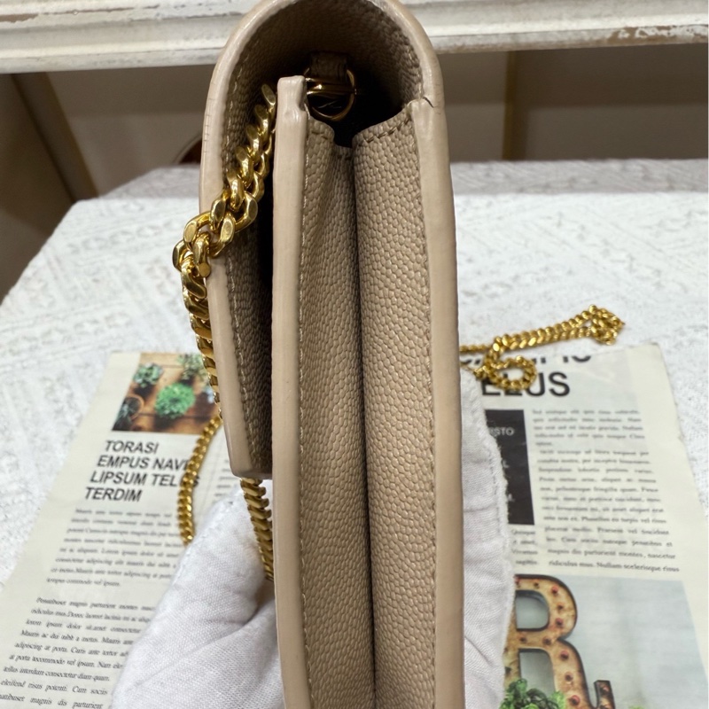 YSL 信封包奶茶色-4