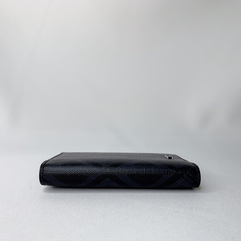 DIOR 黑藍色Diamond直式雙折卡夾-8