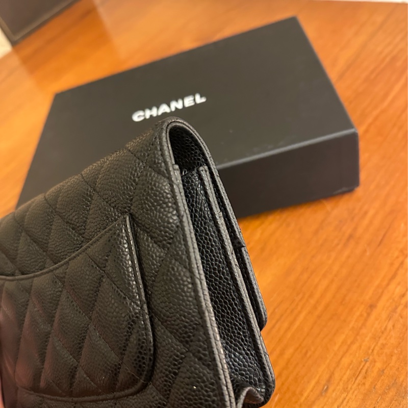 CHANEL 黑荔枝金雙C釦式WOC鏈包-8