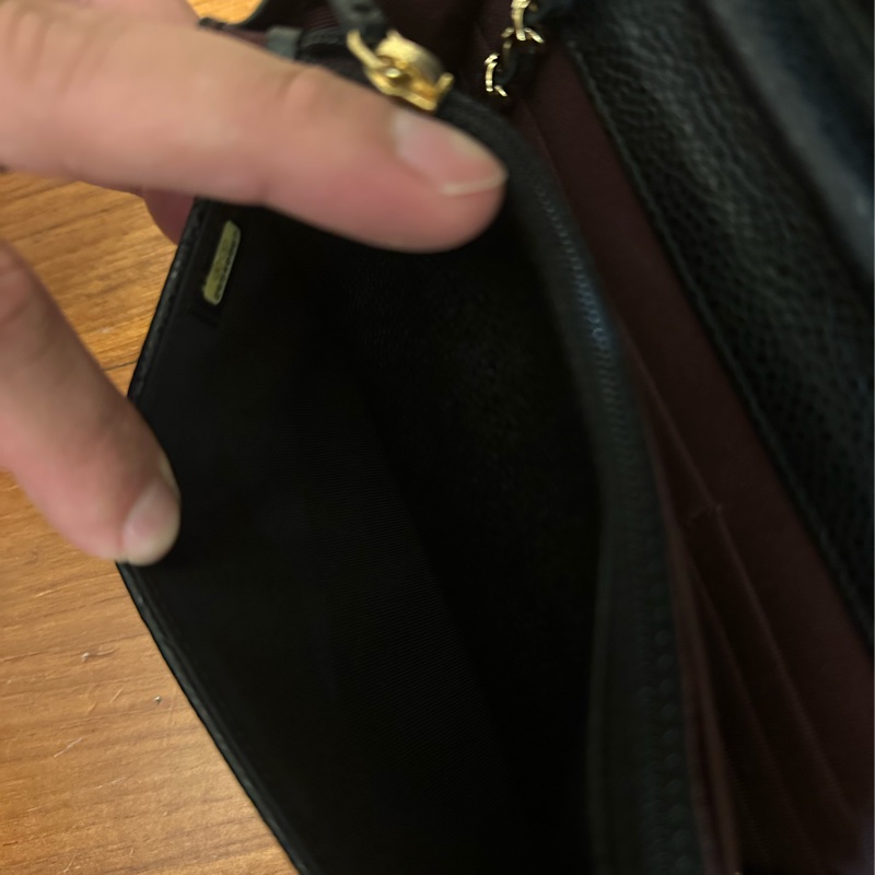 CHANEL 黑荔枝金雙C釦式WOC鏈包-10