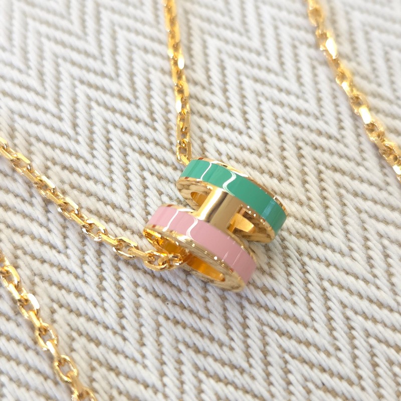 Hermes Mini Pop H 墜飾 項鍊 粉紅/粉綠-2