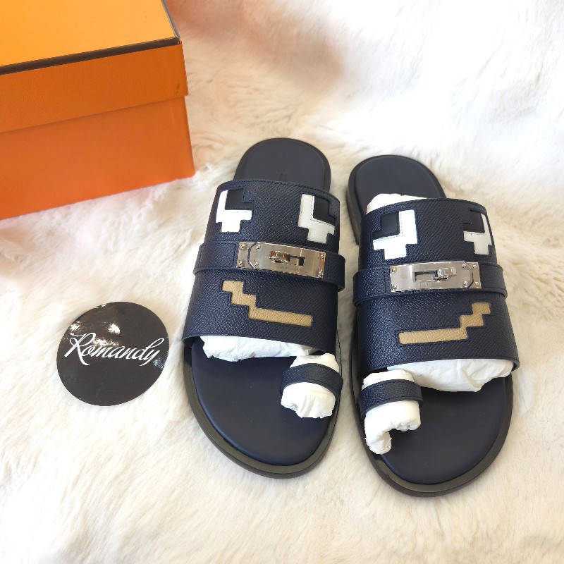 Hermes JOKE Sandle kelly銀釦 深藍 40-4