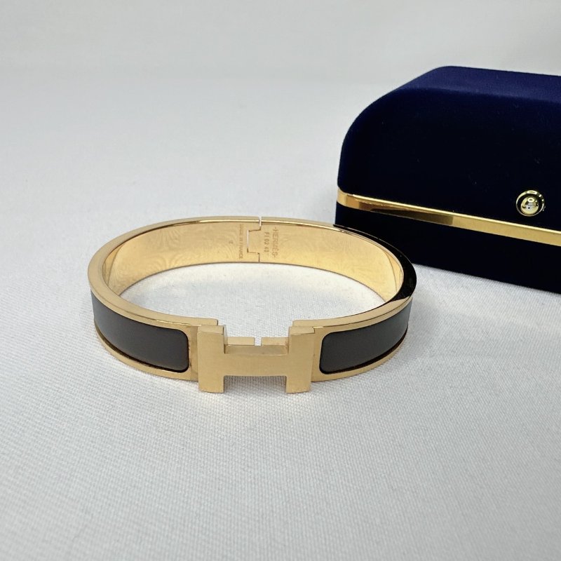 HERMES Clic H窄版珐瑯手環-0