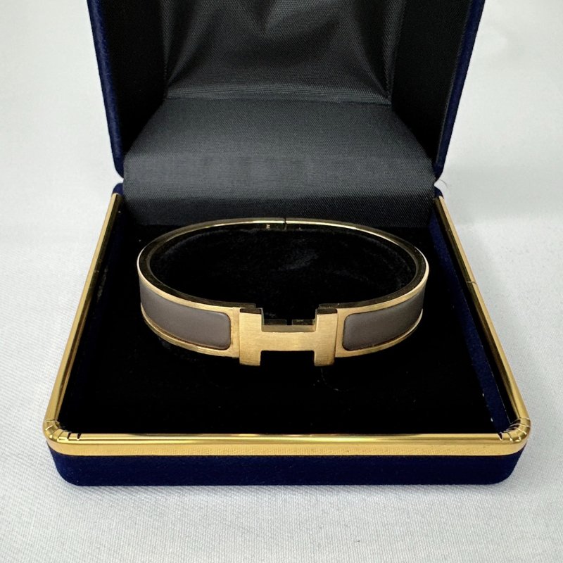 HERMES Clic H窄版珐瑯手環-1